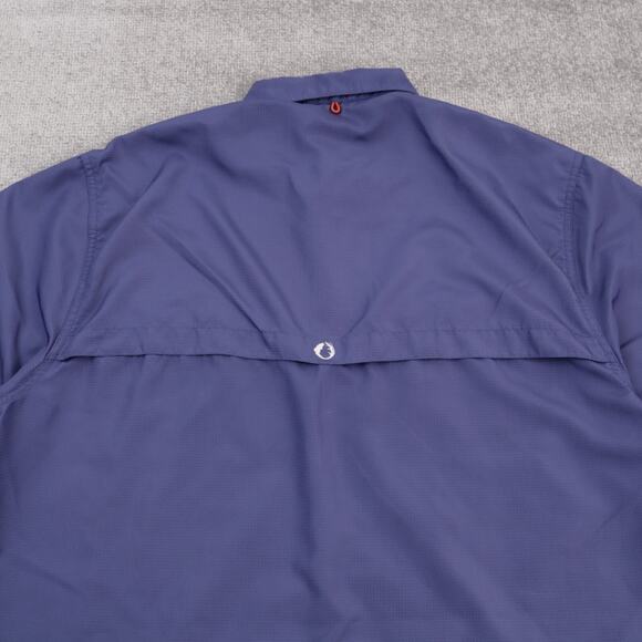 The American Outdoorsmen XL Solid Blue Short Sleeve Full Button Collared Shirt - Picture 10 of 10